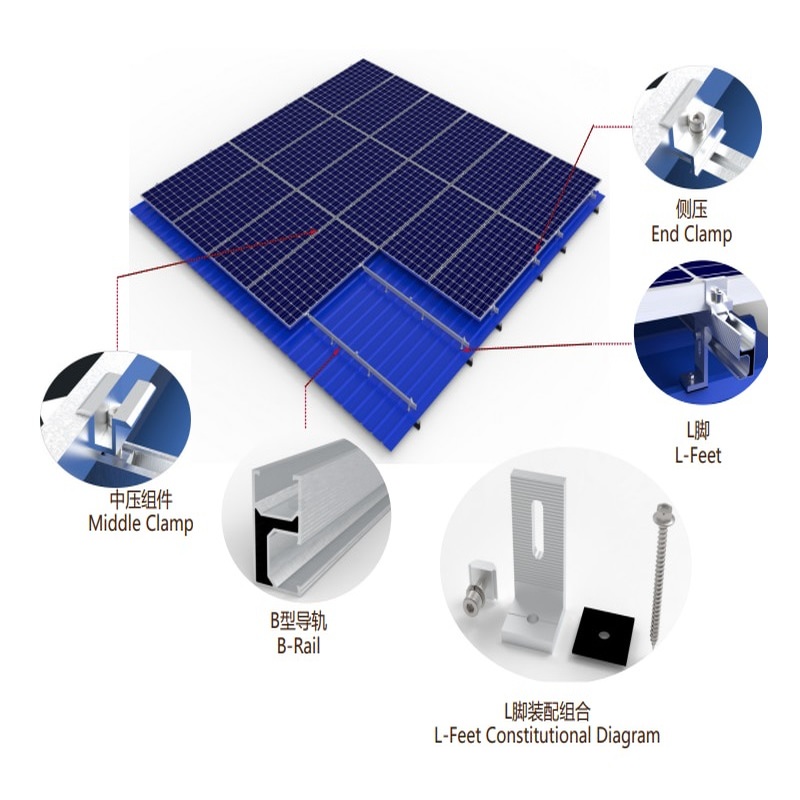 Manufacturer Solar Aluminum Mount Tin Roof Panel Support Kits L Feet Install Solar Pv Mounting System